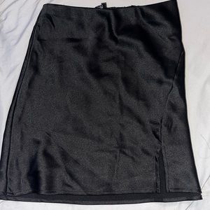 tight silk mini black shirt